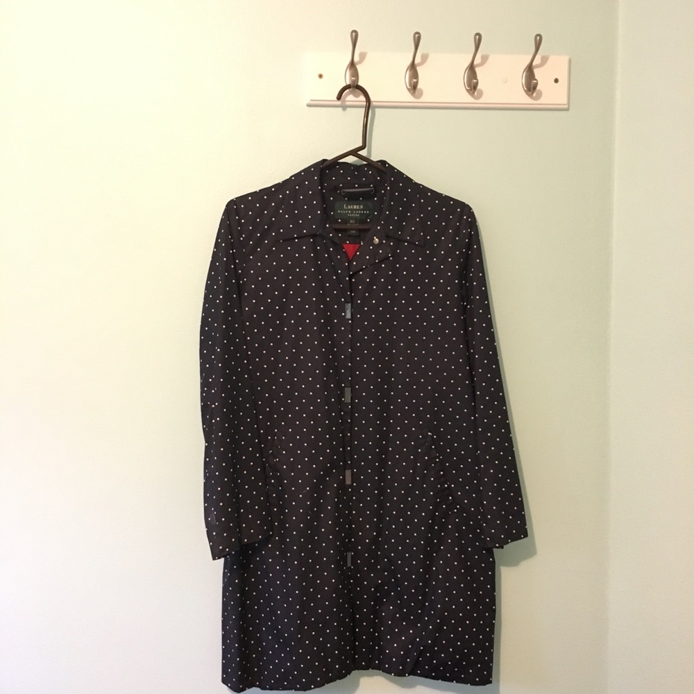Ralph Lauren Long polka dot trench coat